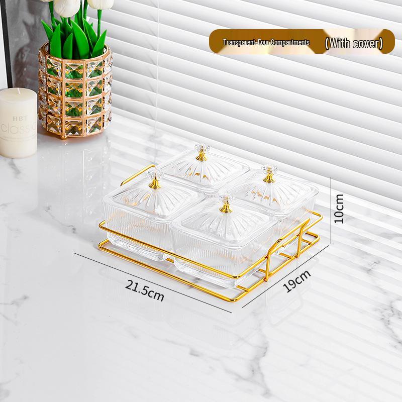 Luxury Multifunctional Fruit and Snack Compartment Plate for Home, Bar, and KTV