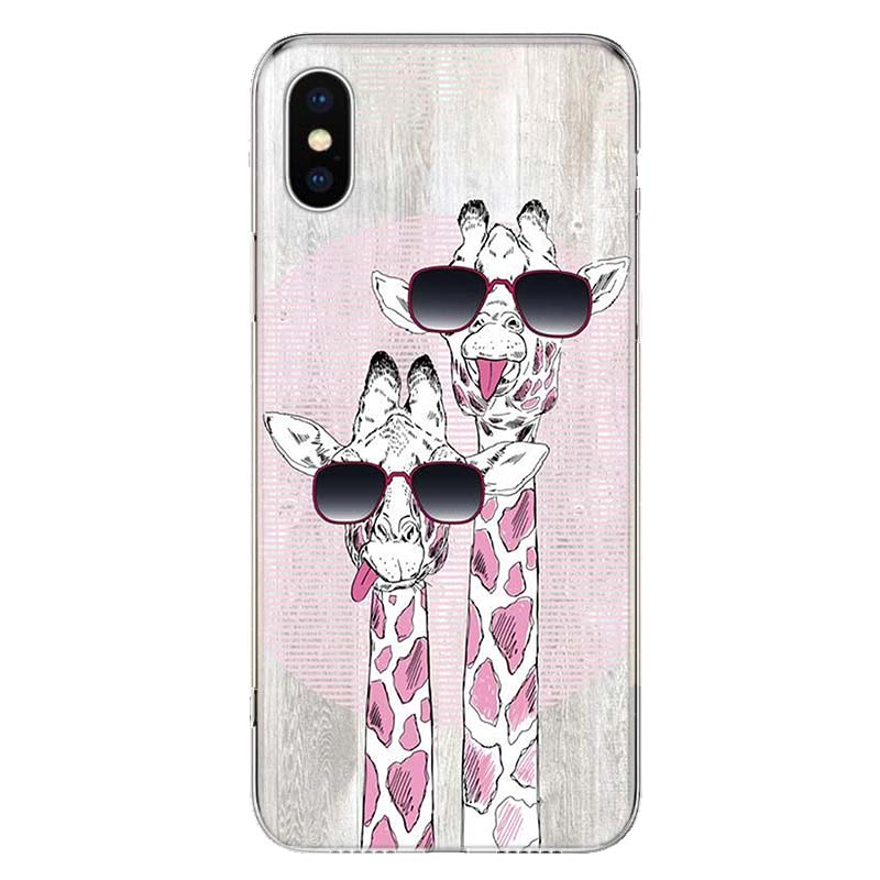 Søtt Tegneserie Giraff Dyr Deksel Telefondeksel For Apple iPhone 11 12 13 14 Pro 7 XR X XS Max 6 6S 8 Plus + Mini 5 SE Trykk Mykt
