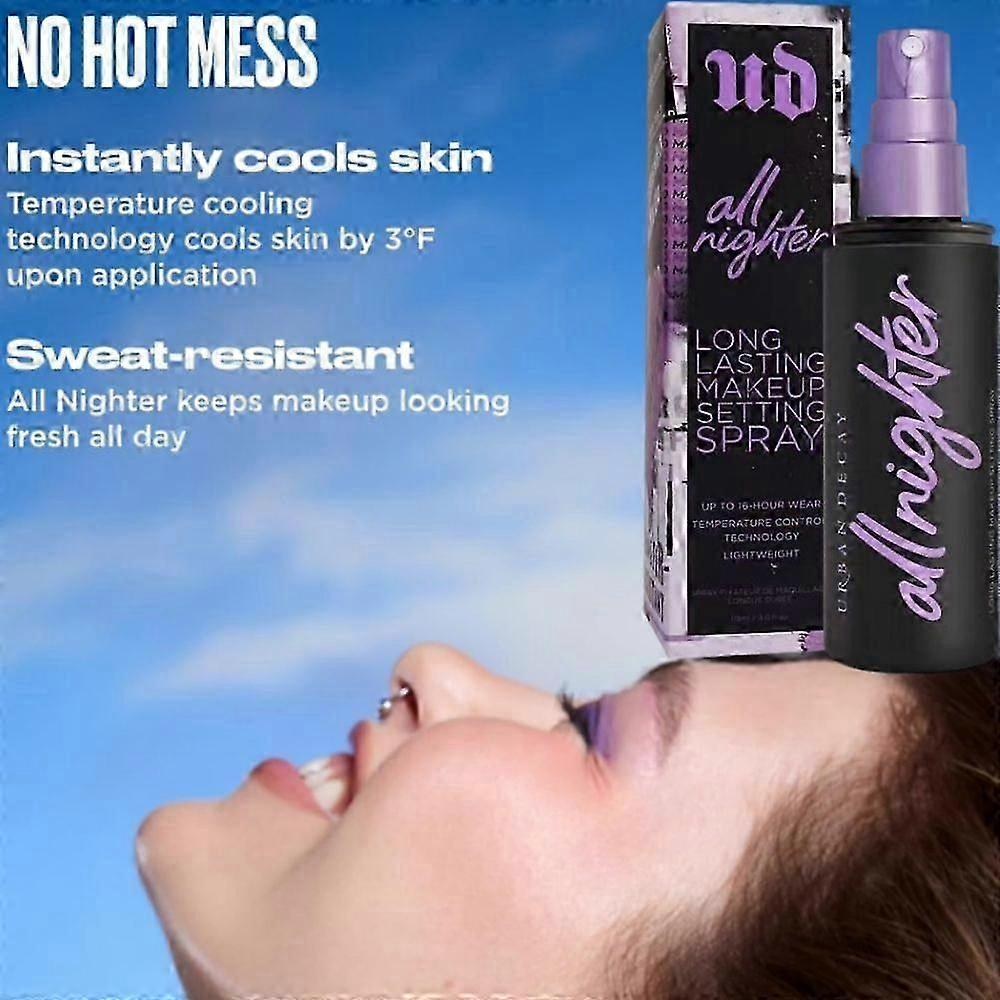 All Nighter Waterproof Makeup Setting Spray - Natural Finish, Up To 24HR Wear, Ultra-Fine Facial Mist, Hydrating Foundation Face Primer