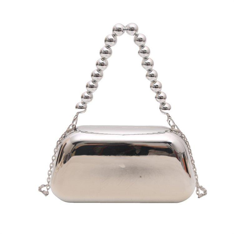

2025 New Hot Style Fashion Acrylic Box Shoulder and Crossbody Bags Gold and Silver Hasp Personality Super Cool Women’s Handbags белый