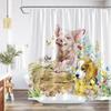 Funny Farm Pig In Bathtub Shower Curtain Cute Rustic Pig Is Taking Bath Farmhouse Bathroom Decor Kids Cartoon Shower Curtains