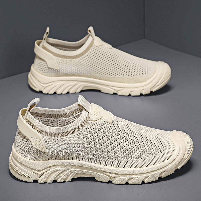 Men's Shoes Summer Breathable Thin Mesh Running Mesh Shoes Men's Casual One-pedal Driving Soft-soled Lightweight Sports Shoes