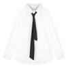 Spring And Autumn White Chiffon Shirt Women With Tie Loose Slim Long Sleeve Blouse Tops Office Lady Casual Elegant Blouses 29285