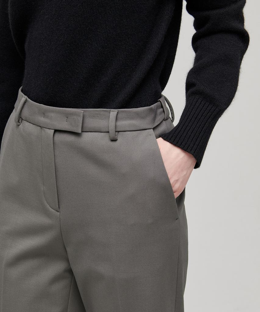 MUSINSA STANDARD WOMAN Women'S Heavyweight Brushed Straight Hidden Elastic Waist Slacks [Warm Gray]