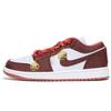 Air Jordan 1 Slip Resistant Abrasion Resistant Low Top Vintage Basketball Shoes Women's Red White DC0774-080(Team59-)