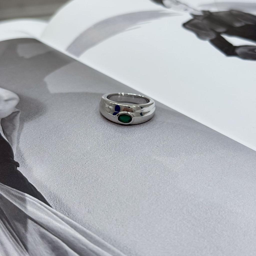 Silver Ring with Natural Agate 0.408ct, Product Weight 5.9 G (2171133)