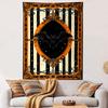 Gothic Halloween Bat with Ornamental Frame Patterned Tapestry Home Decor, Suitable for Bedroom and Living Room, Gift