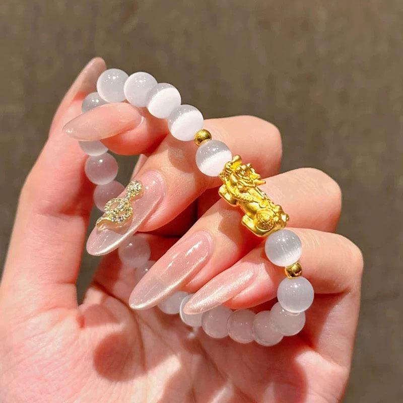 Pixiu Cat's Eye Stone Bracelet: Luxurious Luck Charm