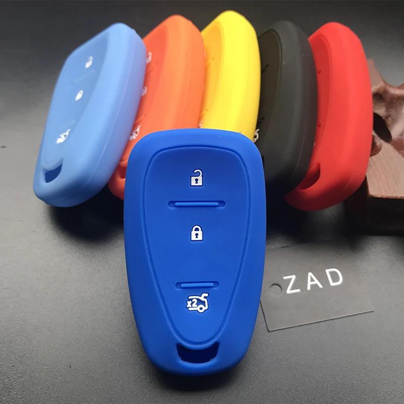 ZAD silicone car key cover case For Chevrolet Cruze Spark Onix Volt Aveo Sonic 3 button remote keyless fob holder protect shell