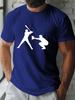 Baseball Hitter And Catcher Print Unisex Short Sleeve Tshirt Game Athlete Silhouette O Neck Tee Sport Fan Casual Male Fashion Tops