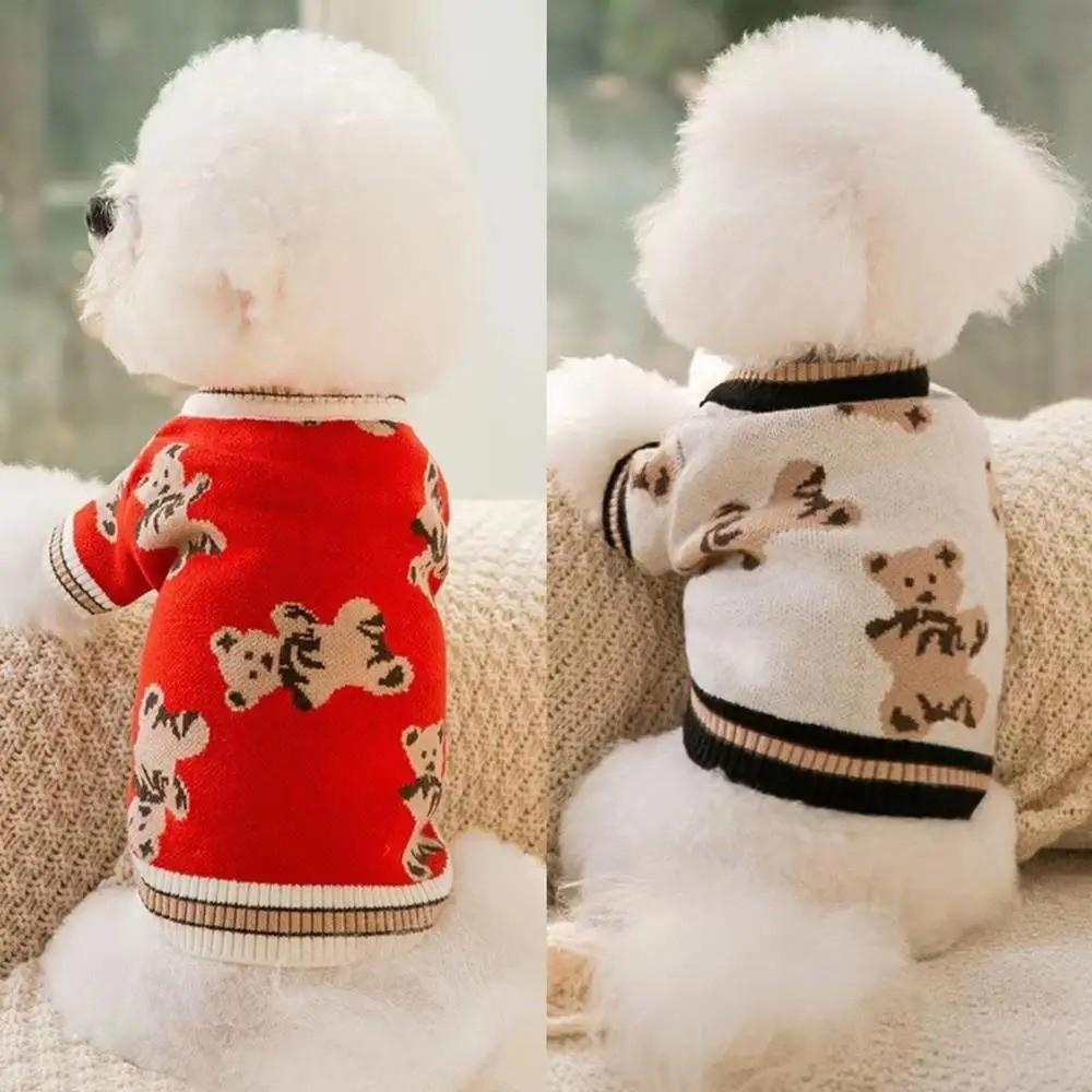 Bärenmuster Haustier Hundekleidung Warmer Haustier Cardigan für Kleine Mittlere Hunde Chihuahua Welpe Haustier