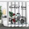 Best-Selling Christmas Digital Print Shower Curtain Waterproof, Includes Plastic C-Shaped Hooks