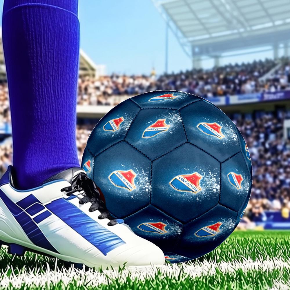 Fc Banik Ostrava Crest Size 5 Soccer Balls, Anti-Slip, Protective Football, Outdoor Sport, Practice Games, Birthdays Gift Suitable for fan