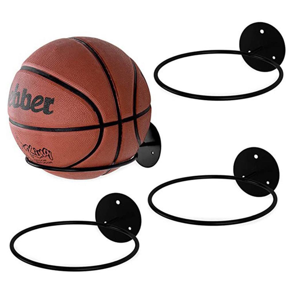 Display Basketball And Football Collection With Style On Wall Mounted Storage Rack Ball Storage Rack
