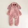 Herbst Winter Baby Kapuzen Strampler Fleece Langarm Overalls Säugling Junge Mädchen Kleidung