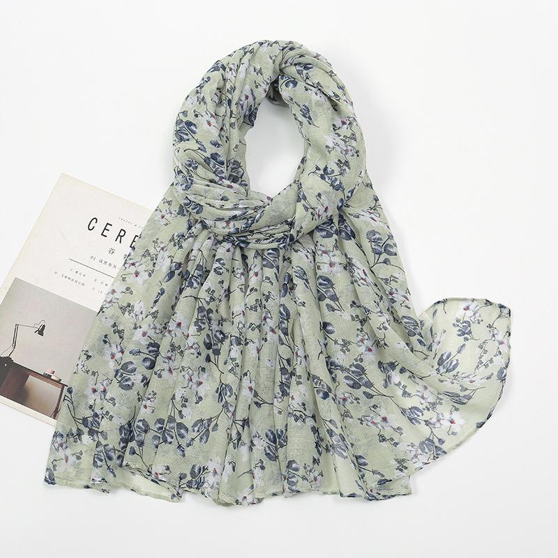 180*85Cm Fashion Retro Big Floral Viscose Scarf Lady Print Voile Shawls And Wraps Pashmina Foulards Muslim Hijab