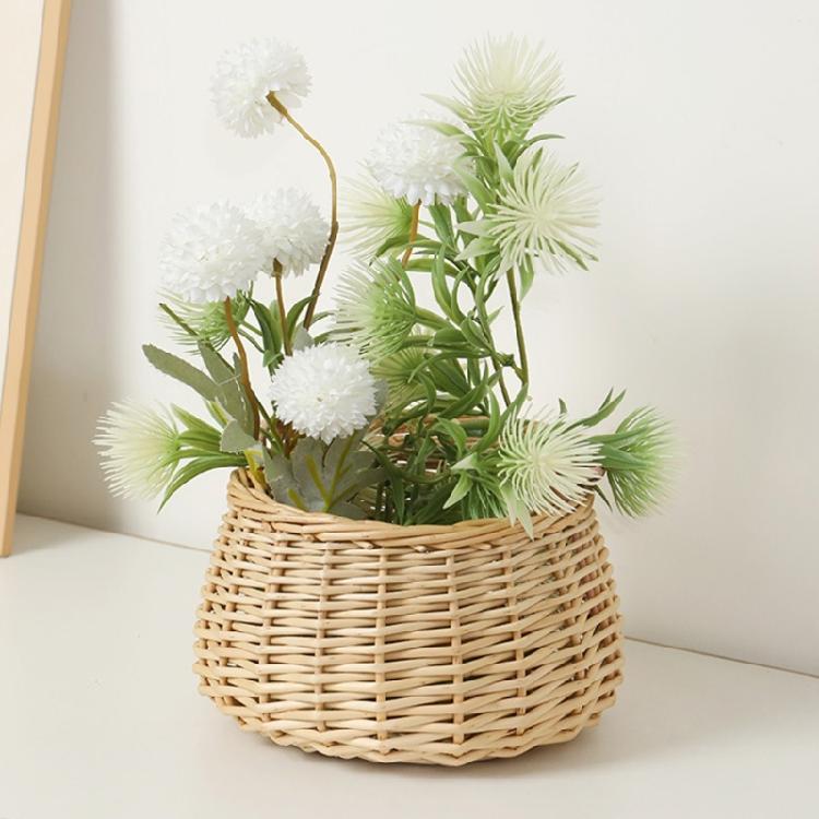 Künstlerischer Weidenkorb für Geschenke und zur Heimdekoration Handgeflochtener Blumenmädchenkorb mit ergonomischem Griff
