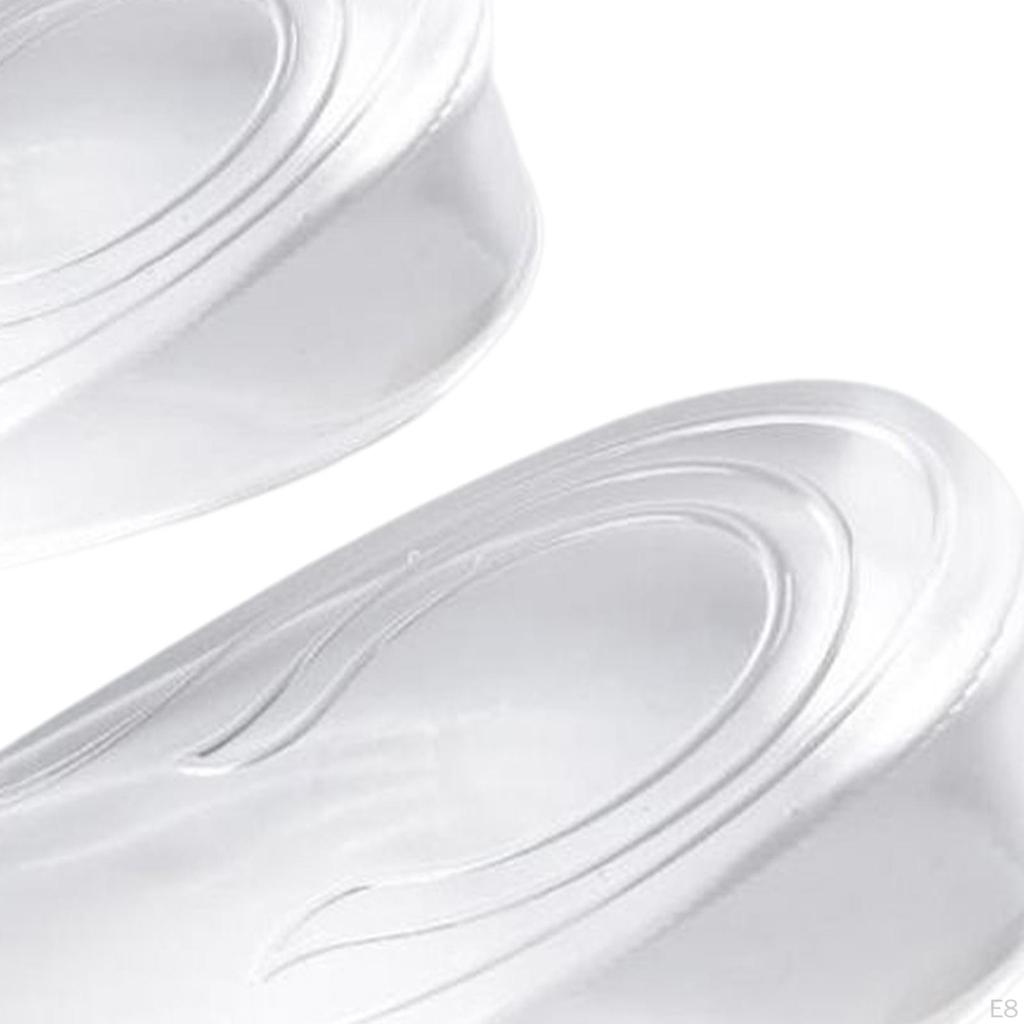 1 Pair Height Increase Insoles Nonslip Shock Absorption Clear Arch Support Silicone Half Feet Pads