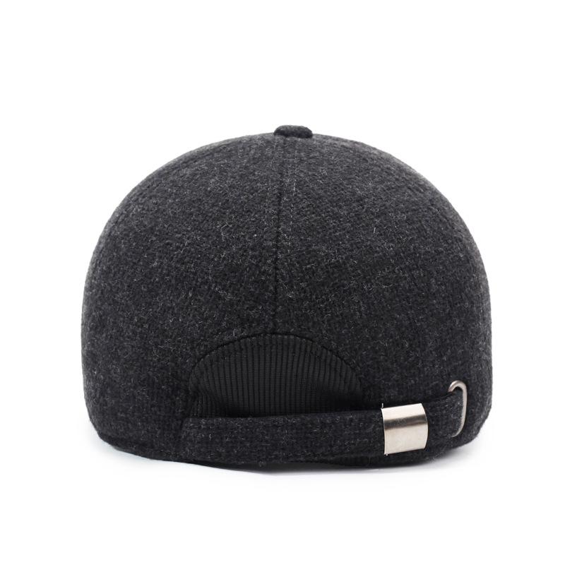 Autumn Winter Men's Ear Protection Cotton Cap Velvet Warm Baseball Cap Middle-Aged and Elderly Outdoor Windproof Cold-Proof Cap