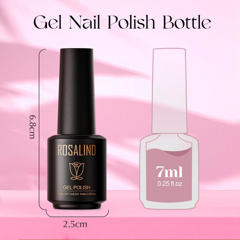 ROSALIND Nail Gel Set Bright Color Soak Off UV Gel Nail Polish Base Top Coat Semi Permanent Nail Polish Gel Polish Varnish Hybrid Nail Art Design