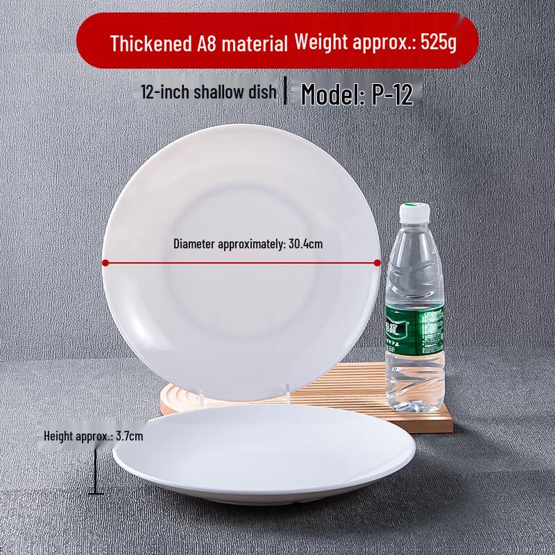Commercial White Round Melamine Dinner Plate