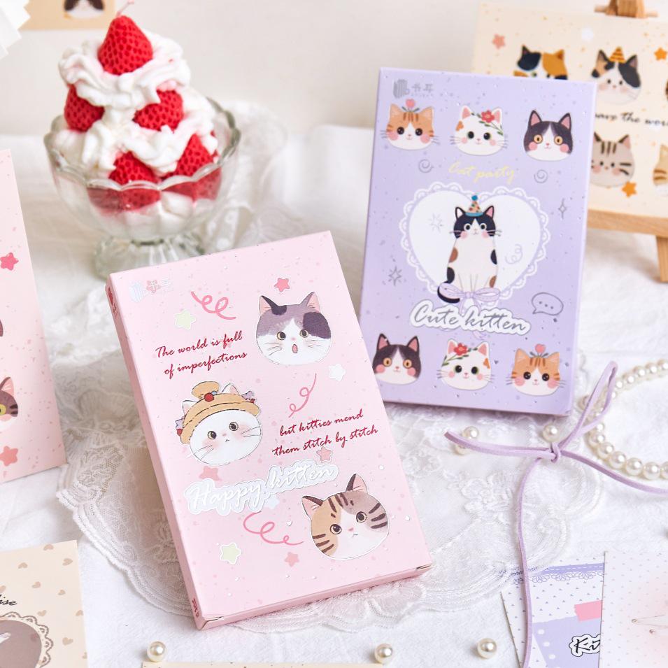 Cat Paradise Silver Stamped Postcard – Cute Pet Theme Gift & Decoration