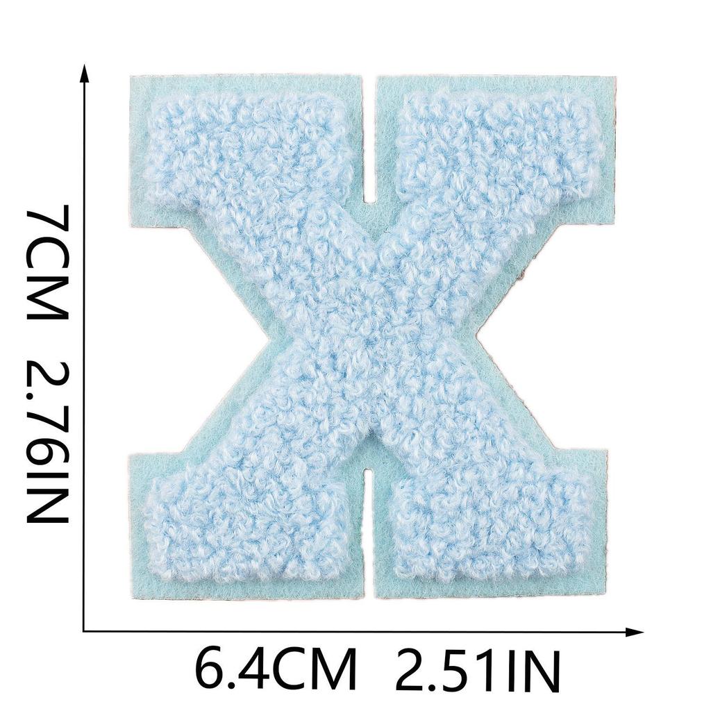 Xiao Tian Colorful 7cm Chenille A-Z Alphabet Embroidered Cloth Patch for Bags