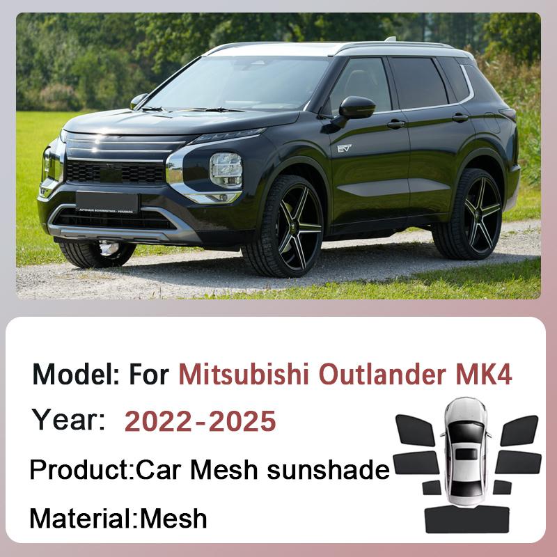 Car Sun Visors For Mitsubishi Outlander MK4 2022 2023 2024 2025 2026 Mesh Sunshades Window Magnetic Privacy Curtains Accessories