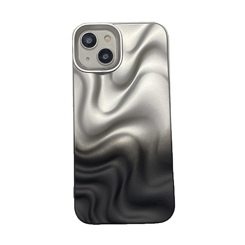 Stilvolle Weinrote Unregelmäßige Wasserwellen 3D Handyhülle Für Für Iphone 17 Air 16 1 14 13 12 11 Pro Max Weiche Silikon-Rückseite