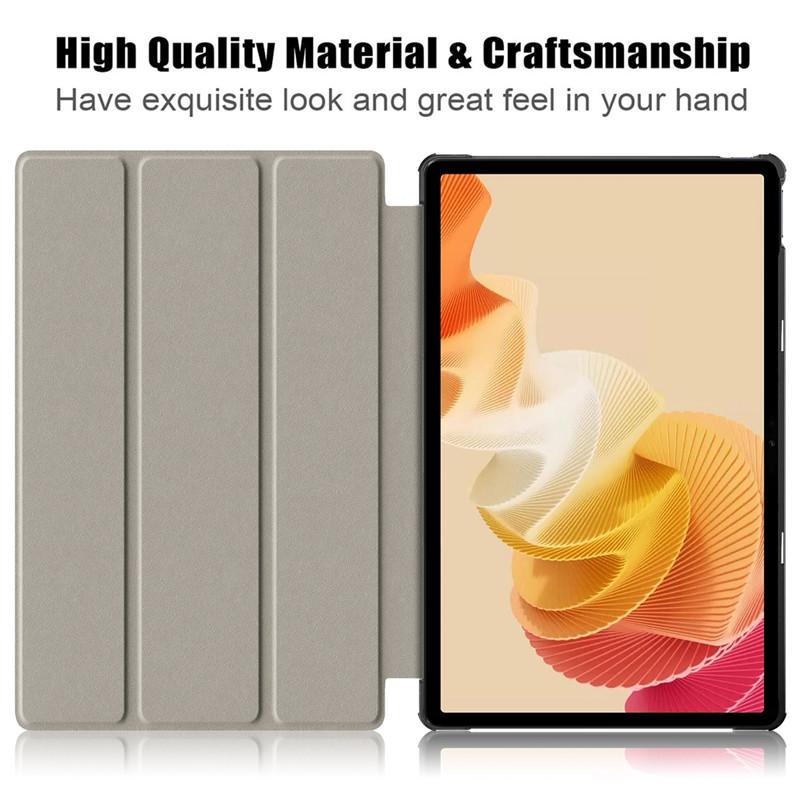Pouzdro na tablet pro Realme Pad 2 Case 2023 11,5palcový PU kožený trojskládací stojan Magnetický ochranný kryt pro Realme Pad 2 Tablet Case pro děti