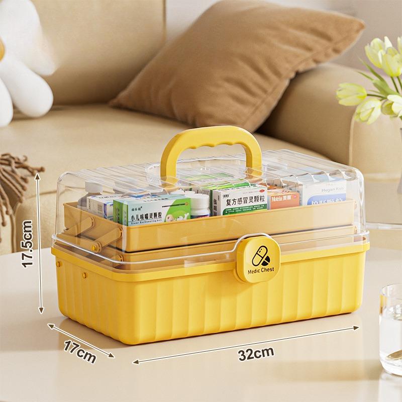 3 Layers Large Capacity Family Medicine Organizer Storage Box Portable First Aid Kit Medicine Container Emergency Pharmacy Box