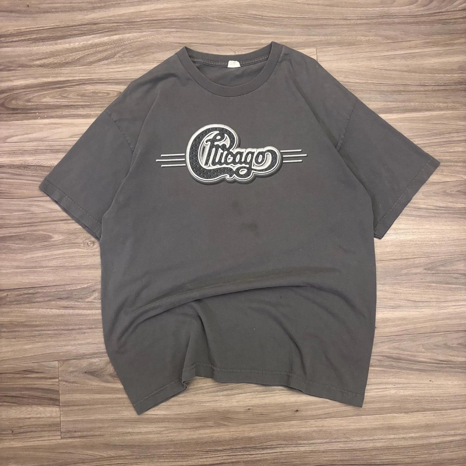 

Y2K / Vintage Chicago Band Graphic T-shirt Gray Alstyle Tag 2000s Rock Tee L /XL S