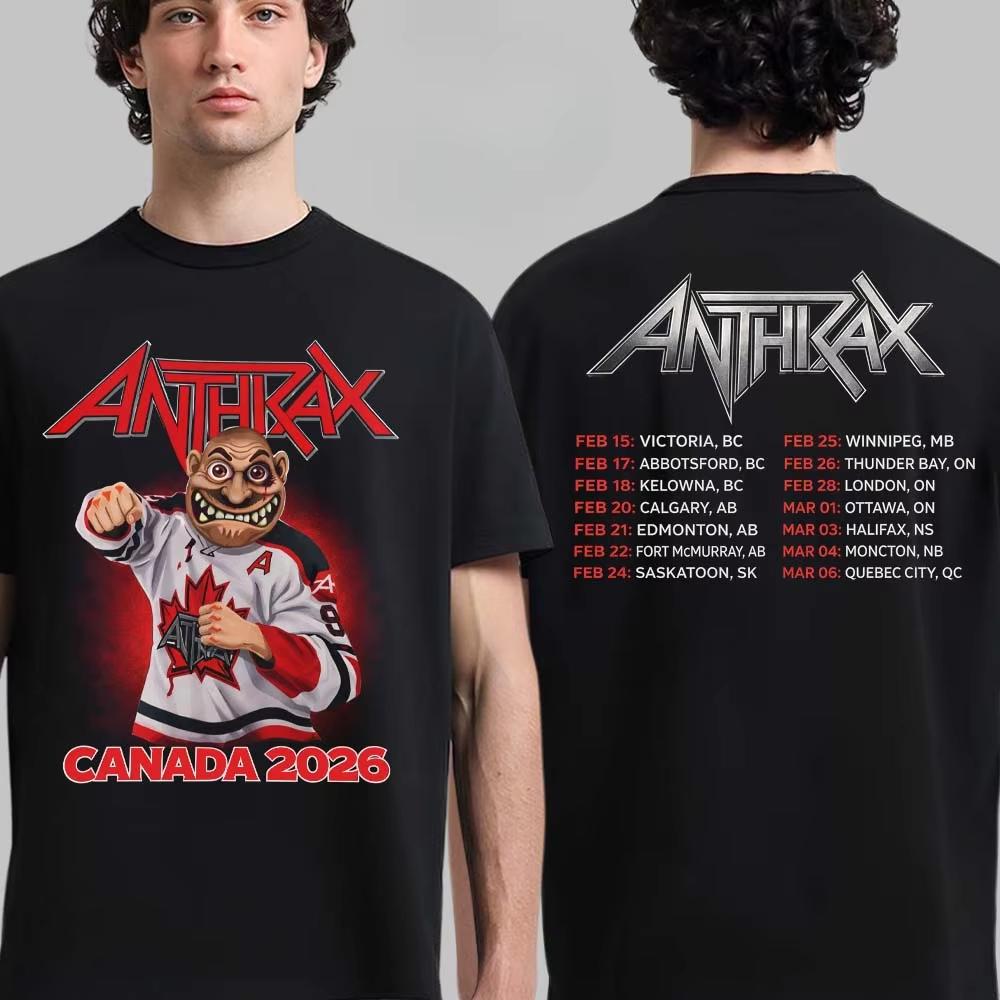 Unisexs Tshirt Streetwear Hip Hop New Anthrax Cotton Band Shirt Unisex Summer Short Sleeve Fashion Tee Luxury Casual Vintage Tops