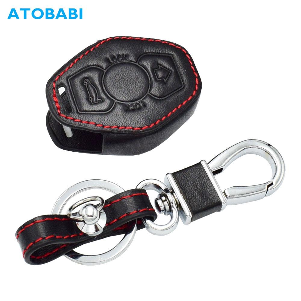 Leather Car Key Cover Auto Accessory For Bmw 5 6 M5 M6 Series E34 E36 E38 E39 E60 E61 E63 E64 Remote Control Fobs Protector Case