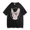 Death Metal Sphynx Cat Witchy Tops Fashion Gothic T Shirt Steampunk Hipster Unisex Trend Shirt Short-sleev Tee