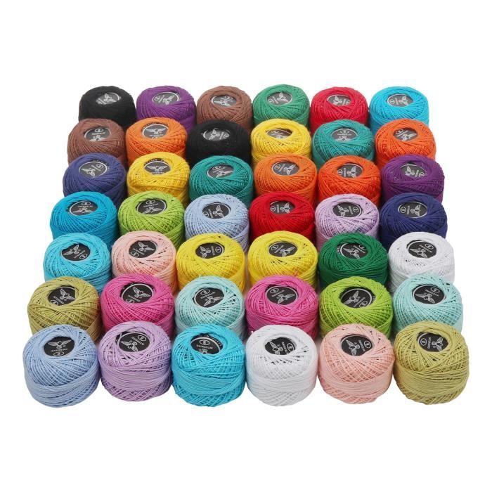 Fils de crochet - 42 pcs fil en coton - assortiment de couleurs arc -fils à tricoter 1818 mètres au total.