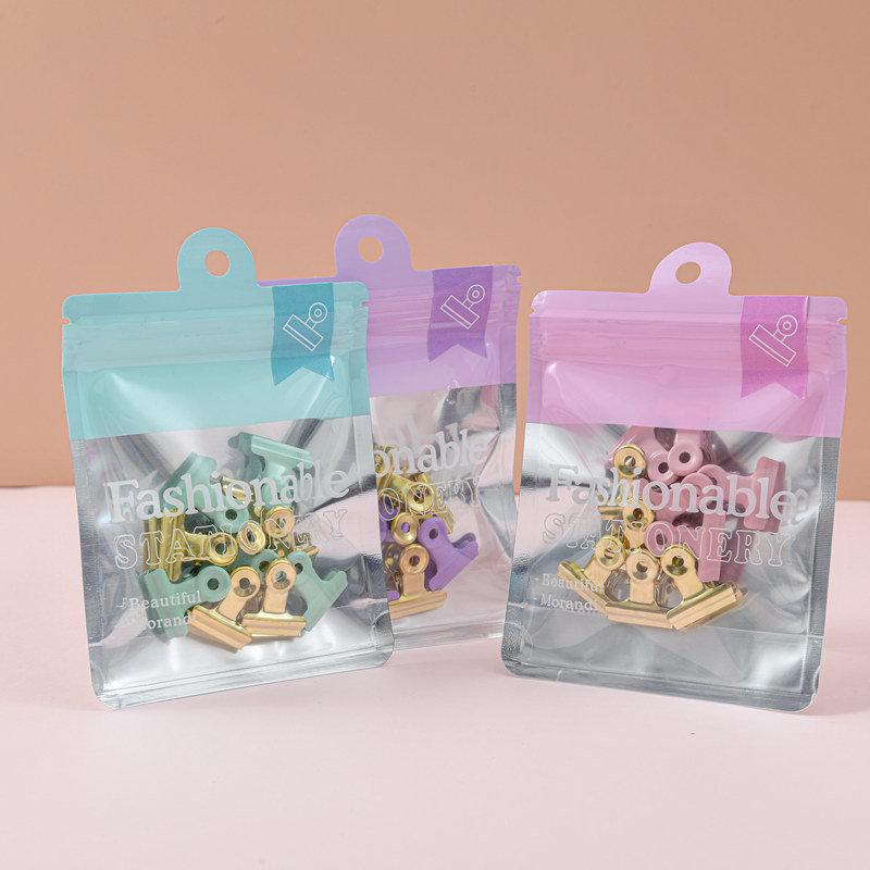 New Macaron Color Office Suit: High-Value, Labor-Saving Binding and Paper Clip Set with Long Tail Design