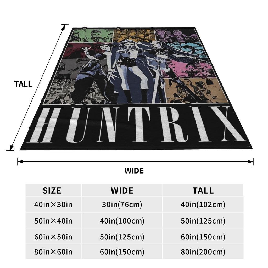 Warm Soft Blanket Travel Huntrix Girl Kpop Demon Hunter Movie Bedding Throws Flannel Bedspread For Home Decor Sofa Bed Cover