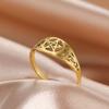 LIKGREAT Gothic Celtics Knot Pentagram Ring Women Men Stainless Steel Supernatural Wicca Amulet Rings Couple Witch Jewelry Gifts