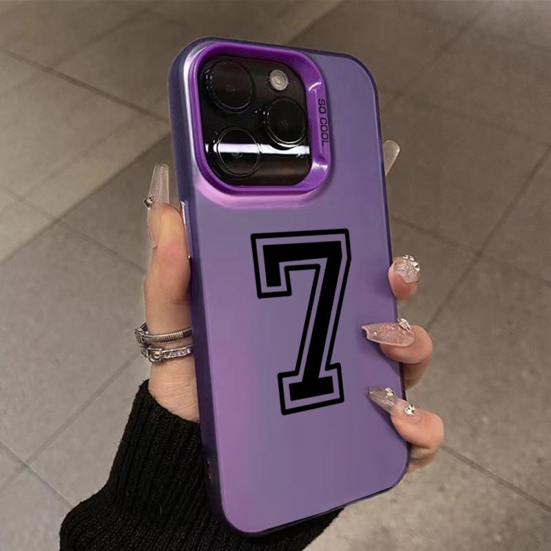 Phone Case For iPhone 16 15 14 Pro Max 11 12 13 Pro 7 8 Plus SE  X XS Lucky Numbers Football Electroplate Shockproof Cover