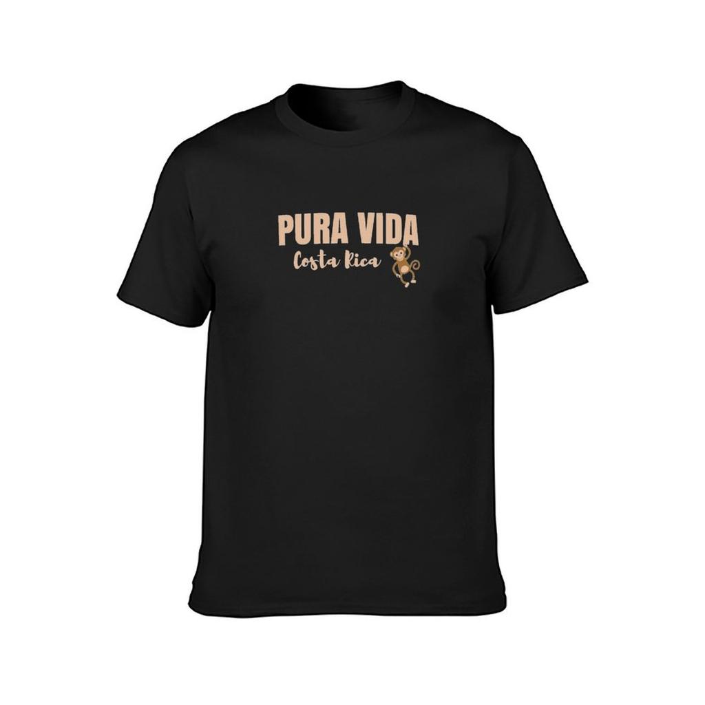 Costa Rica Pura Vida Monkey T-Shirt Short Sleeve Tee Animal Prinfor Boys Hippie Clothes T Shirts Men