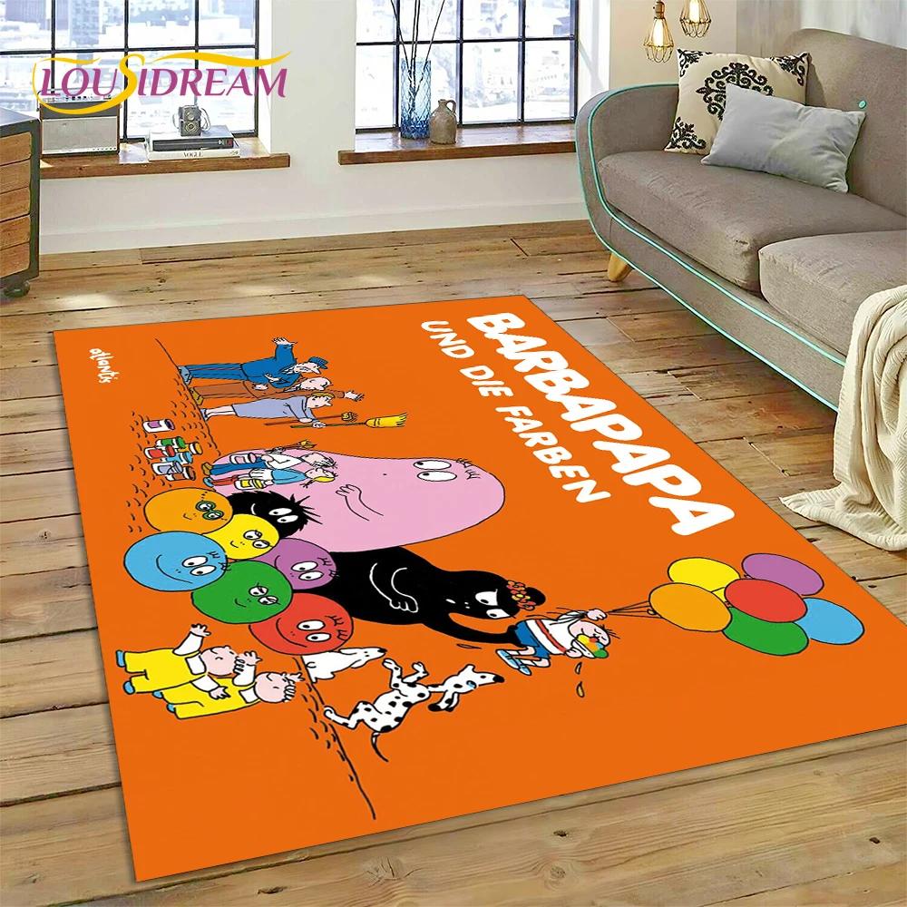 

3D-мультфільм Les Barbapapa Family HD Килимок для домашнього декору у вітальні, спальні, килимок для підлоги, нековзка прикраса для дивана, дитячий подарунок 200x160cm( 78x62in )