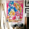Pretty Cure Wall Tapestry Aesthetic Wall Hanging Printed Fabric Blanket Decorative Tapestries for Bedroom Living Room Home Decor