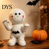 Unique Home Accents Resin Mummy Atmosphere Light, Halloween Smiling Statue with Cute Decor Bat Decor, Cartoon Figurine Light for Desktop Ornament Hand