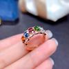 Women's Multi-Gem Crystal Ring - Adjustable with Colorful Gemstones