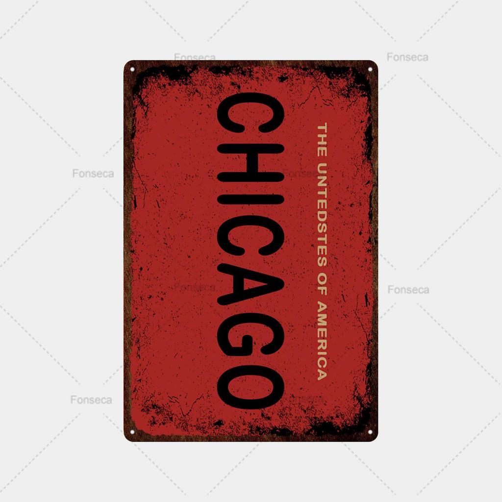 Place Name Sign Metal Sign Vintage Tin Sign Plaque Metal Bar Retro Wall Decor Bar Club Man Cave Metal Poster