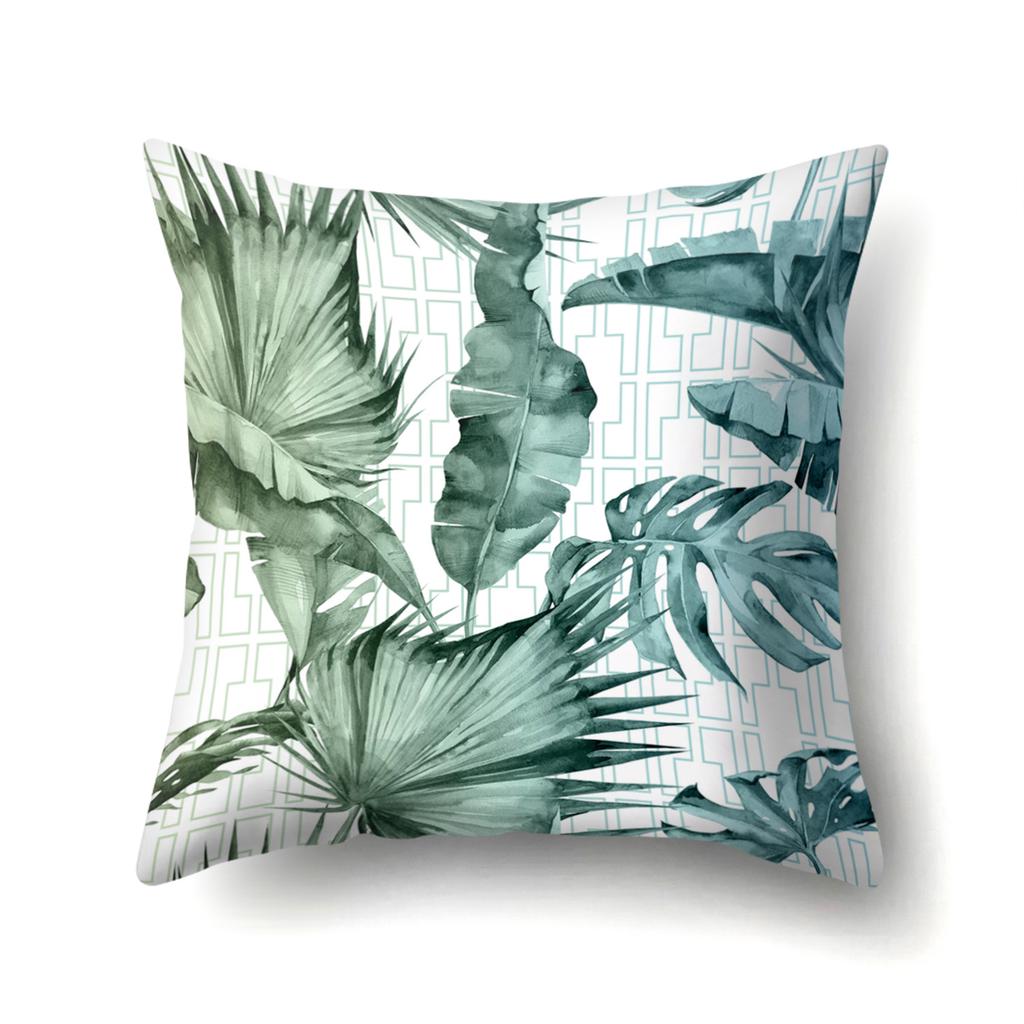 New Small and Fresh Green Leaves Polyester Pillow Case