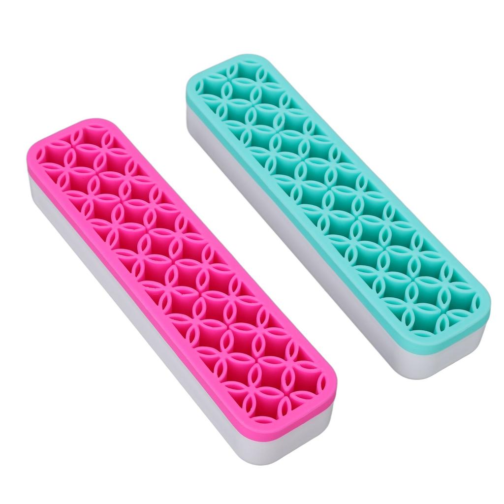 2pcs Makeup Brush Holder Multi Holes Washable Detachable Brushes Storage Stand for Pen Eyeliner