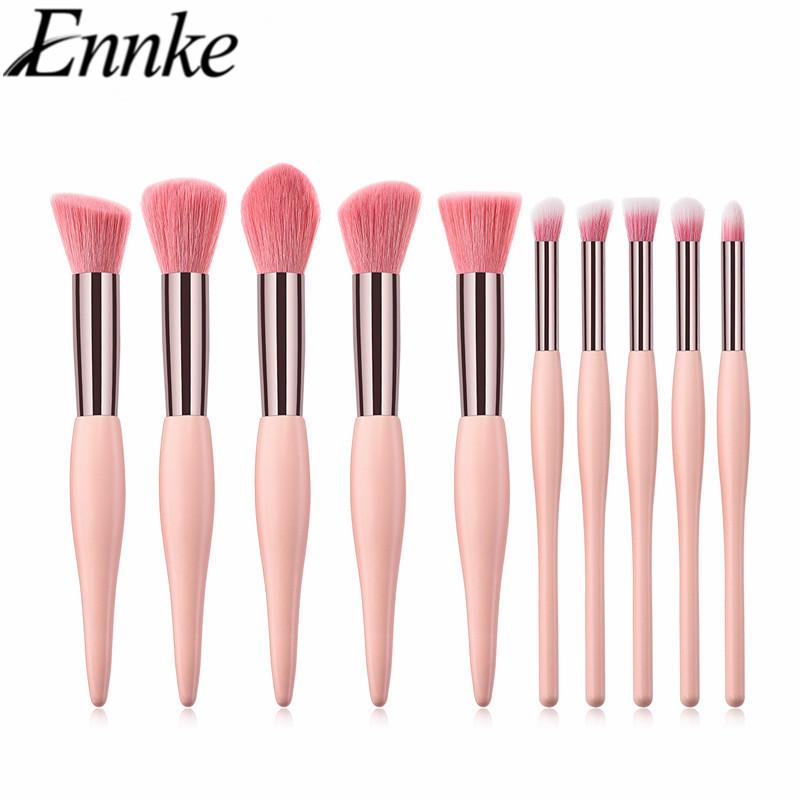 

10 шт. набор кистей для макияжа, кисть для тональной пудры, кисть для теней для век, косметический инструмент розовый