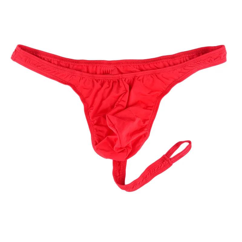 Men's Sexy Sissy Thong with U Convex Pouch G-String Briefs Underpants Gay Jockstrap Ring Penis Sexy Underwear